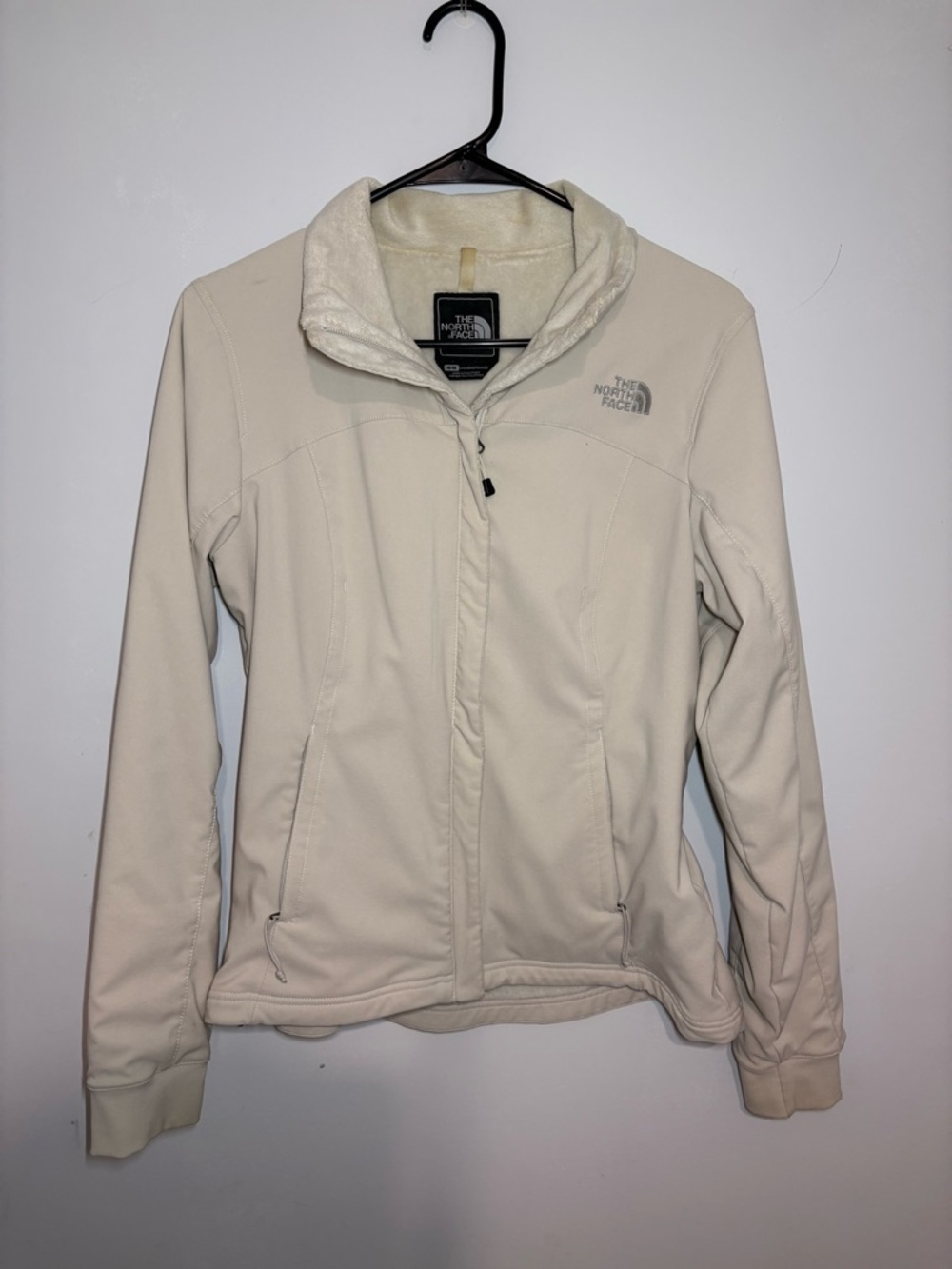 The North Face Women's Cream Softshell Jacket with Fleece Collar